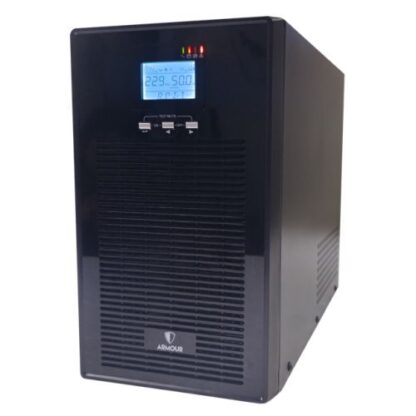 041120246728e0de161da Armour 3000VA UPS, 2400W, LCD Display, 2x UK Plug, 2x RJ45, 3x IEC, USB, Brown Box - Black Antler