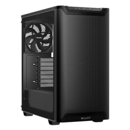 1111202467324be1a9b1e Be Quiet! Pure Base 501 Airflow Window Gaming Case, ATX w/ Glass Side, Compact Design, 2 Pure Wings 3 Fans, High Airflow Front & Top, USB-C, Black - Black Antler