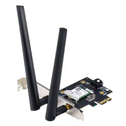 271120246747404a94ba8 Asus (PCE-BE6500) BE6500 Wi-Fi 7 Tri-Band PCI Express Adapter, Bluetooth 5.4, 4096-QAM, WPA3 - Black Antler