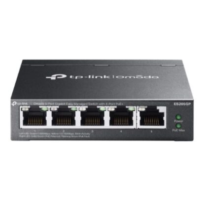 041220246750ac702e2cc TP-LINK (ES205GP) Omada 5-Port Gigabit Easy Managed Switch with 4-Port PoE+, 5x GB Ports, Metal Casing - Black Antler