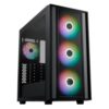 Cooler Master MasterBox 600 Gaming Case w/ Glass Side, E-ATX, 4x ARGB Fans, ARGB Fan Hub, FineMesh Front, USB-C, Asus BTF Compatible, Black