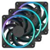 Fractal Design Momentum 12 ARGB 12cm PWM Case Fans (3-Pack), 16 LEDs, FDB Bearing, 350-2200 RPM, 8-pin Connector, Black