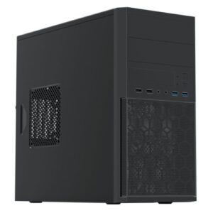 Vida Corporate Black Office Case with a 500W PSU, Micro ATX, 12cm Fan, Mesh Front