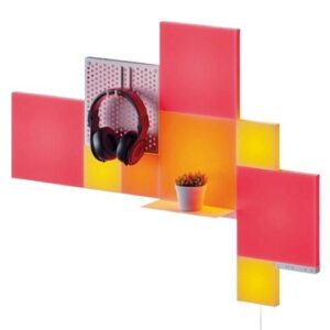 Nanoleaf RGB Blocks Combo XL Smarter Kit (10-Pack), Create an Illuminated Display, Mix of Panel Sizes, Pegboard & Shelf, Screen Mirror/Music Reaction, App/Voice/Manual Control