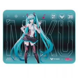 Asus TUF Gaming P1 Hatsune Miku Edition Gaming Mouse Pad, Water-Resistant Surface, Non-Slip Rubber Base, Anti-Fray, 260 x 360 x 2 mm