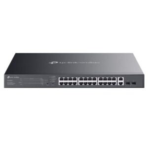 TP-LINK (ES228GMP) Omada 28-Port Gigabit Easy Managed Switch with 24-Port PoE+, 2x GB SFP Ports, 384W Power Budget, Rackmountable