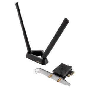 Asus (PCE-BE92BT) BE9400 Wi-Fi 7 Tri-Band PCI Express Adapter, Bluetooth 5.4, WPA3, External Base/Antennas *Compatible with lntel Motherboards Only*