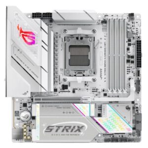 Asus ROG STRIX B850-G GAMING WIFI, AMD B850, AM5, Micro ATX, 4 DDR5, HDMI, DP, Wi-Fi 7, 2.5G LAN, RGB, 4x M.2, White
