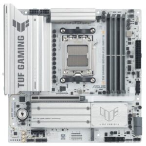 Asus TUF GAMING B850M-PLUS WIFI7 W, AMD B850, AM5, Micro ATX, 4 DDR5, HDMI, DP, Wi-Fi 7, 2.5G LAN, 3x M.2, White