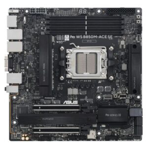 Asus PRO WS B850M-ACE SE, Workstation, AMD B850, AM5, Micro ATX, 4 DDR5, VGA, HDMI, DP, 10G LAN, 3x LAN, Onboard BMC, IPMI, MCIO, 2x M.2