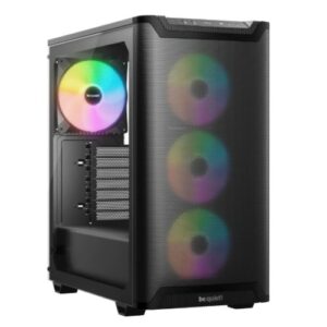 Be Quiet! Pure Base 501 LX Gaming Case w/ Glass Side, ATX, Compact Design, 4x ARGB Fans, ARGB Controller & Hub, High Airflow, USB-C, Black
