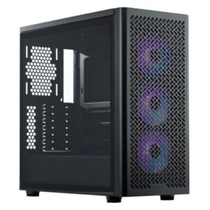 Cooler Master Elite 502 Gaming Case w/ Glass Side, E-ATX, 3x ARGB Fans, Mesh Front, USB-C, Asus BTF Compatible, Black