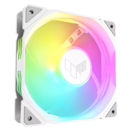 Asus TUF Gaming TR120 ARGB Reverse Blade 120mm PWM Case Fan, Hydraulic Bearing, 28mm Frame, Double-layer LED Matrix Design, 2000 RPM, White