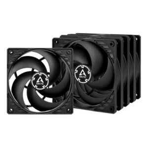 ARCTIC P12 Pressure Optimised 120mm Case Fans (5 Pack), Black, Fluid Dynamic, 1800 RPM,  Value Pack