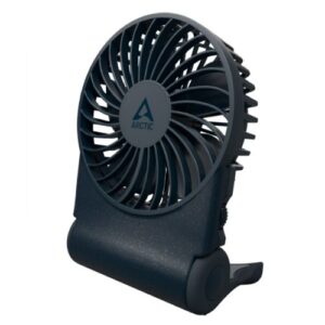 ARCTIC Summair 2Go Powerful Handheld Fan, Up to 77 Hours of Battery, Ergonomic Handle with Fold-Out Stand, Deep Blue