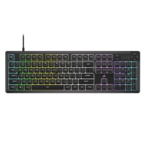 Corsair K55 CORE RGB Membrane Gaming Keyboard, USB, 10-Zone RGB, 12-Key Rollover, Dedicated Media Keys, 6 Macros