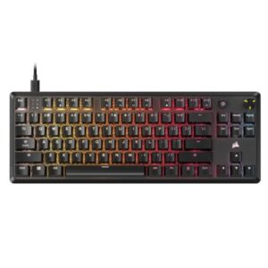 Corsair K70 CORE TKL RGB Mechanical Gaming Keyboard, USB, Red Linear Switches, Sound Dampening, Rotary Dial, Aluminium Top Plate, Black