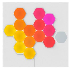 Nanoleaf Shapes Hexagons Starter Kit (15-Panels), RGB, Create an Illuminated Display, Ultra-Thin Panels, Screen Mirror/Music Reaction, App/Voice/Manual Control