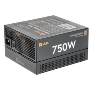Vida 750W Heracles Black ATX Gaming PSU, 80+ Bronze, 140mm Ultra-Quiet FDM Fan, Flat Black Cables, Power Lead Not Included