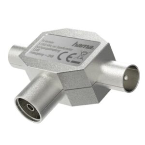 Hama Antenna Splitter, Coax Female to 2x Coax Male, Metal