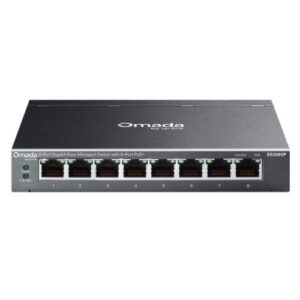 TP-LINK (ES208GP) Omada 8-Port Gigabit Easy Managed Switch with 8-Port PoE+, Fanless, Metal Casing
