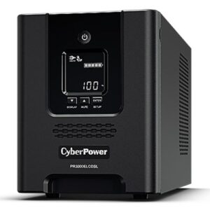 CyberPower 3000VA Line Interactive Tower Pro UPS, 2700W, LCD Display, 9x IEC, AVR Energy Saving, Hot-Swap Batteries