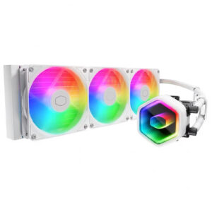 Cooler Master MasterLiquid 360 Core II 360mm ARGB Liquid CPU Cooler, Dual Chamber Pump w/ Infinity Mirror, White