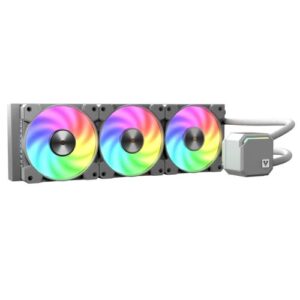 Vida TriFrost 360mm ARGB Liquid CPU Cooler, 3x ARGB PWM Fans, ARGB CPU Block, 300W TDP, White