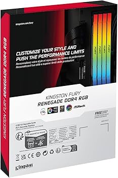 Kingston FURY Renegade RGB 8GB DDR4 4000MHz CL19 Memory Black - Image 2