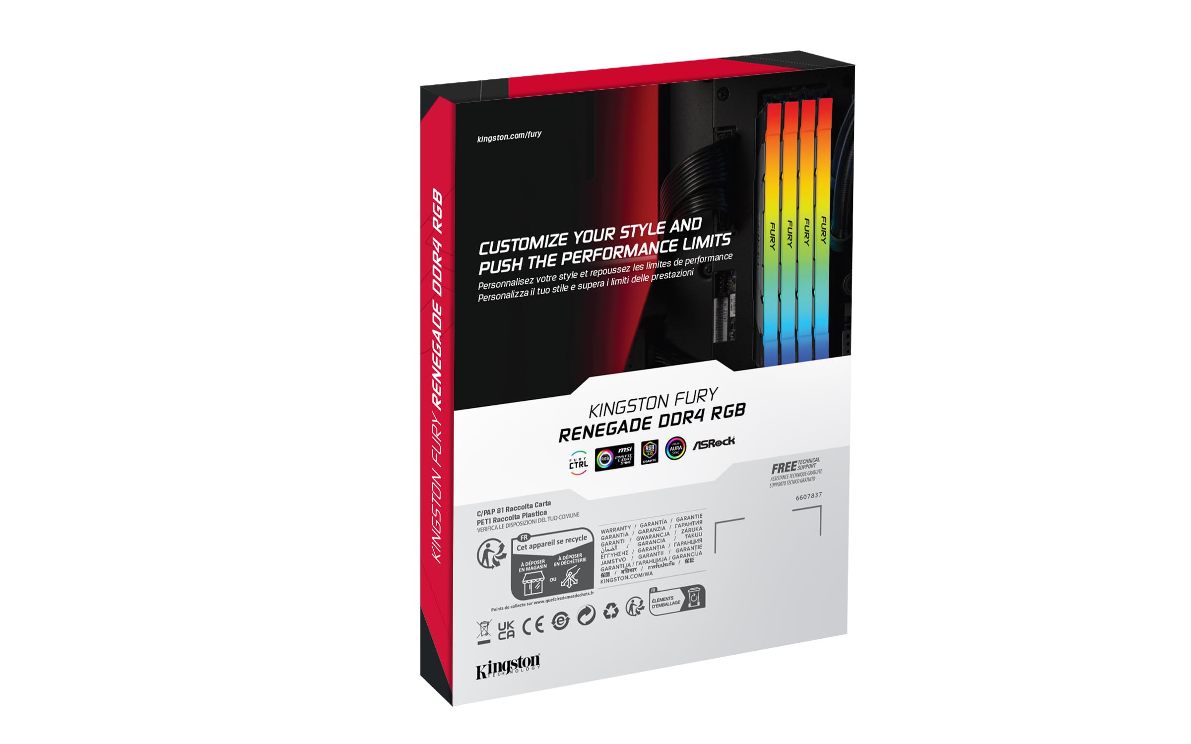 Kingston FURY Beast RGB 8GB DDR4 4000MHz CL19 Desktop Memory - Image 3