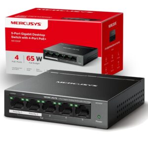 Mercusys MS105GP 5-Port Gigabit Desktop Switch with 4-Port PoE+