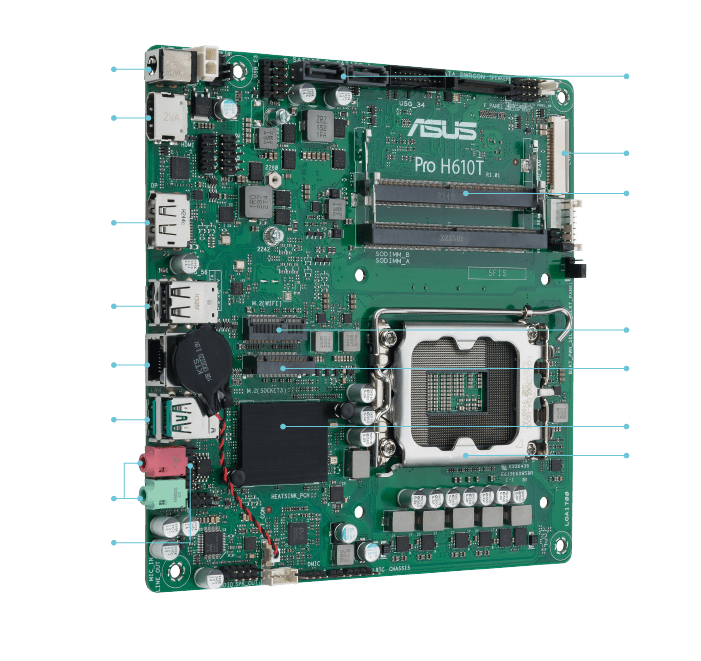 ASUS PRO H610T-CSM Thin Mini-ITX Motherboard LGA1700 DDR4 - Image 3