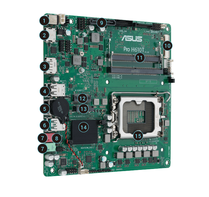 ASUS PRO H610T-CSM Thin Mini-ITX Motherboard LGA1700 DDR4 - Image 2