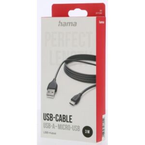 HAMA USB-A to Micro USB Charging Cable 3m Black