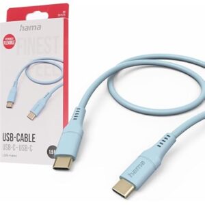 HAMA Reflective USB-A to USB-C Cable 1.5m Blue