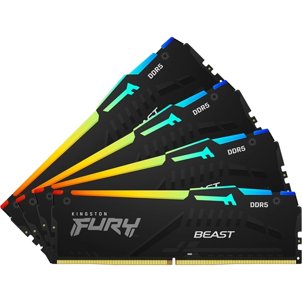 Kingston FURY Beast RGB 128GB (4x32GB) DDR5 5600MHz CL40 Desktop Memory Kit - Image 2