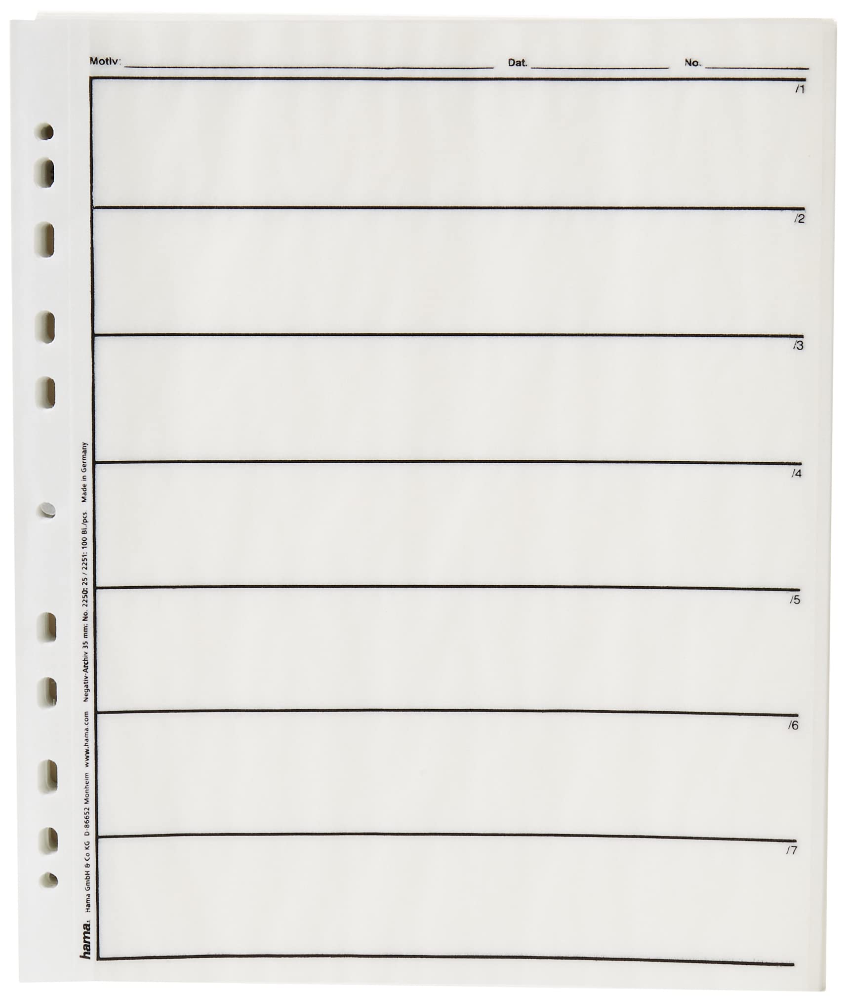 HAMA Glassine Negative Sleeves 6x7 100 Pack - Image 2