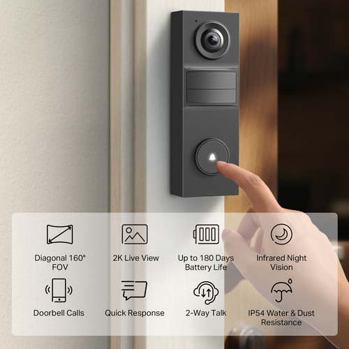 TP-Link VIGI 3MP Video Doorbell Camera with IR Night Vision - Image 3