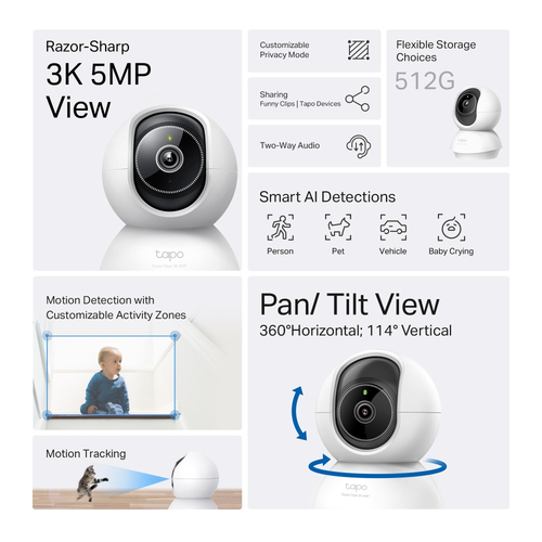 TP-Link Tapo C230 Pan/Tilt Smart Security Camera 2K QHD - Image 3