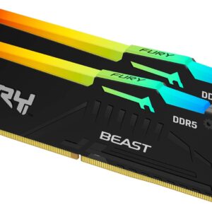 Kingston FURY Beast RGB 64GB (2x32GB) DDR5 5200MHz CL40 Desktop Memory Kit