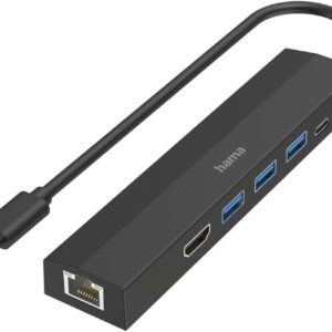 HAMA 6-Port USB-C Hub with HDMI, LAN & USB-A/C Ports