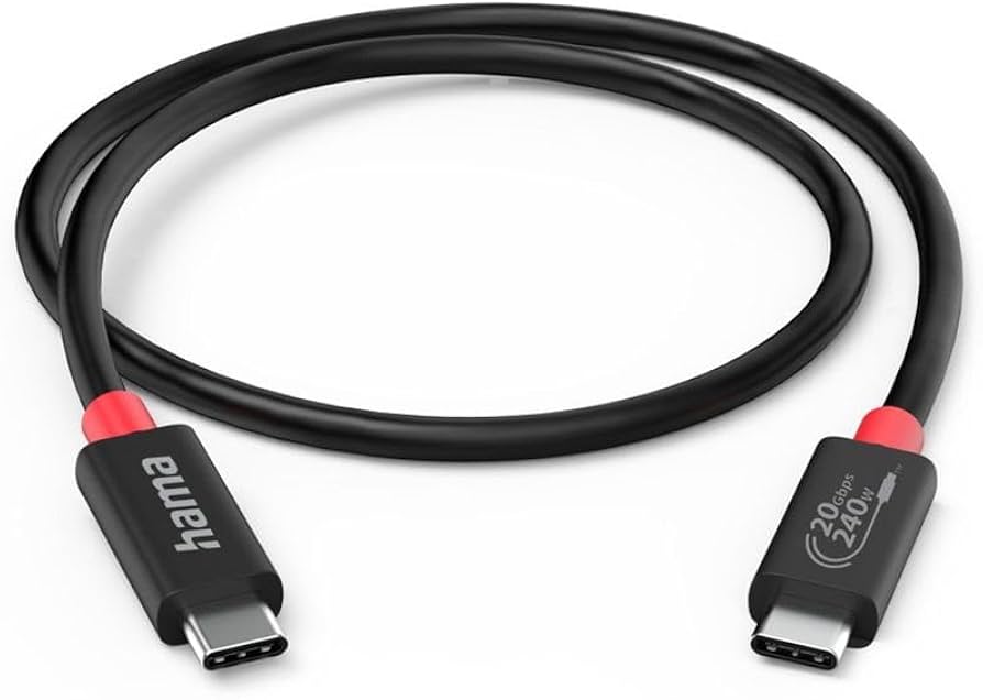 HAMA USB-C Cable Gen 4 240W 1M Black - Image 2