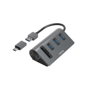 HAMA 5-Port USB Hub with Integrated Card Reader