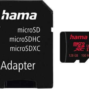 HAMA microSDXC 128GB UHS-I Class 3 Memory Card with SD Adapter