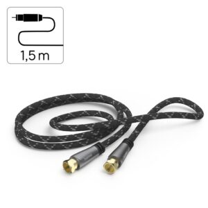 HAMA Satellite F-Plug to F-Plug Coaxial Cable 1.5m White