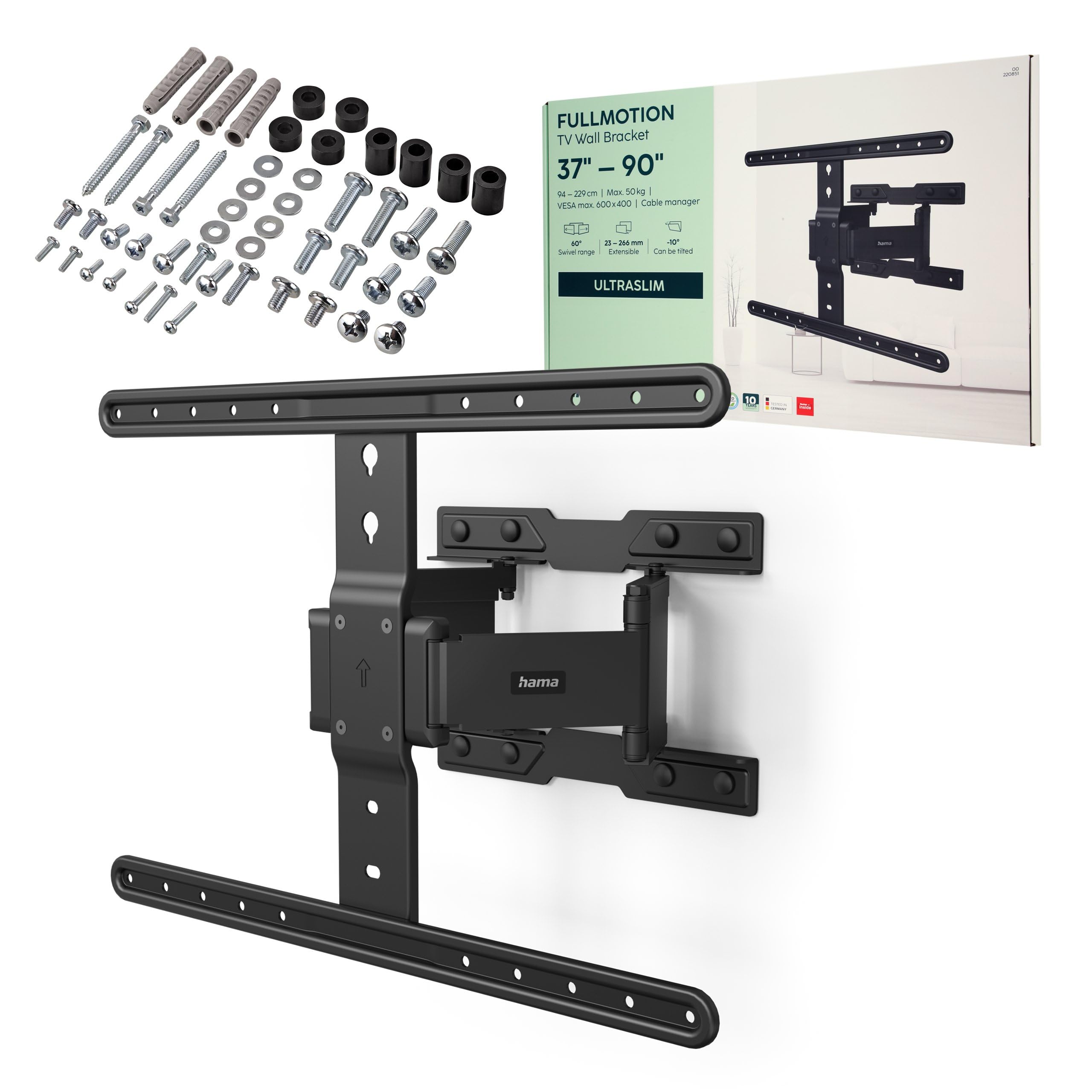 HAMA Fullmotion Slim TV Wall Bracket 229cm (90 inch)